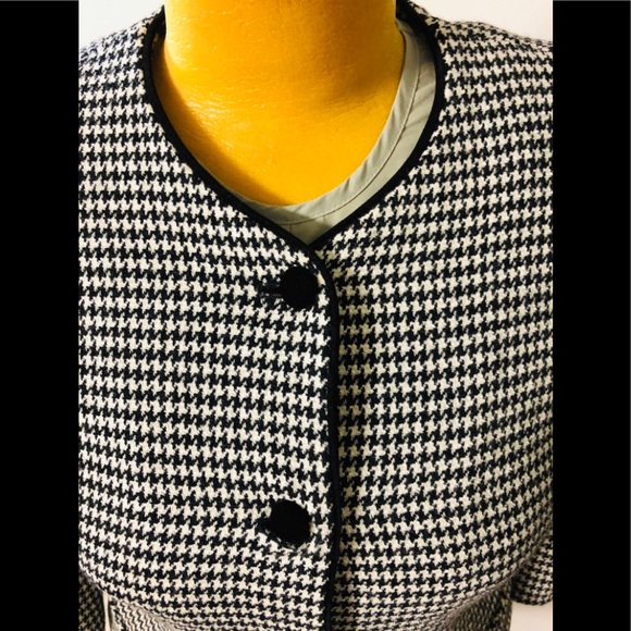 TALBOTS Houndstooth Blazer size 10 Workwear Classic 66%Worsted Wool and 34%Rayon - Picture 3 of 11